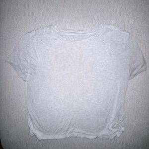 Gray Cropped Short Sleeve Tshirt